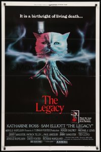 2p516 LEGACY style B 1sh 1979 wild spooky cat artwork, it is a birthright of living death!