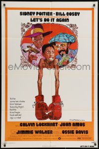 2p519 LET'S DO IT AGAIN 1sh 1975 wacky art of Sidney Poitier, Bill Cosby, & Jimmie Walker!