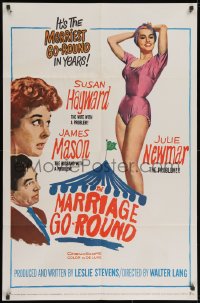 2p576 MARRIAGE-GO-ROUND 1sh 1960 Julie Newmar wants to borrow Susan Hayward's husband James Mason!