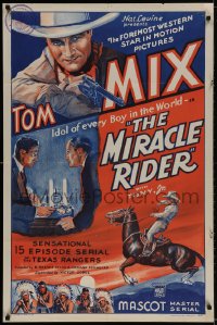 2p592 MIRACLE RIDER 1sh R1946 Tom Mix is the idol of every boy in the world in this serial!