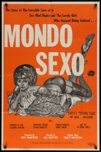 2p596 MONDO SEXO 25x38 1sh 1967 the story of the loveable love of a sex mad rapist & his victims!