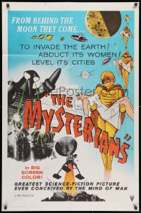 2p617 MYSTERIANS 1sh 1959 they're abducting Earth's women & leveling its cities, RKO printing!