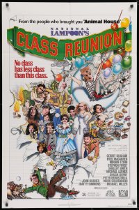 2p620 NATIONAL LAMPOON'S CLASS REUNION 1sh 1982 from people who brought you Animal House, wacky art