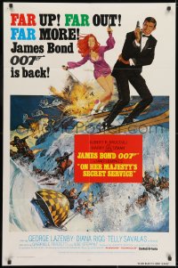 2p644 ON HER MAJESTY'S SECRET SERVICE int'l 1sh R1980 Lazenby's only Bond, great McGinnis & McCarthy art!