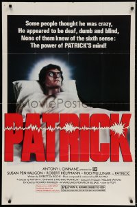 2p668 PATRICK 1sh 1979 Australian horror, he was deaf, dumb & blind but had a 6th sense!