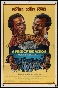 2p673 PIECE OF THE ACTION 1sh 1977 great Drew Struzan art of Sidney Poitier & Bill Cosby!