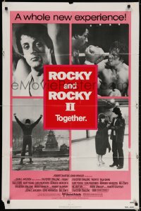 2p747 ROCKY/ROCKY II 1sh 1980 Sylvester Stallone, Carl Weathers boxing classic double-bill!