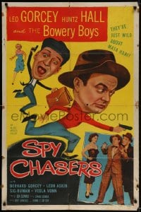 2p822 SPY CHASERS 1sh 1955 Bowery Boys, Leo Gorcey, Bernard Gorcey, Sig Ruman!