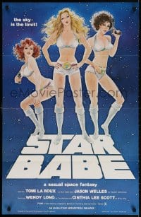 2p829 STAR BABE 24x37 1sh 1977 a sexual space fantasy, art of sexy sci-fi girls by N. Villagran!