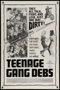 2p877 TEENAGE GANG DEBS 1sh 1966 Diane Conti, Linda Gale, Eileen Dietz, they all fight & love dirty