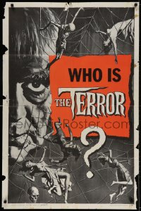 2p885 TERROR style B teaser 1sh 1963 art of Boris Karloff & sexy girls in web by Reynold Brown, Roger Corman
