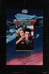2p905 TOP GUN 1sh 1986 great image of Tom Cruise & Kelly McGillis, Navy fighter jets!