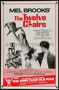 2p919 TWELVE CHAIRS/2000 YEAR OLD MAN 1sh 1983 Mel Brooks double-feature, Dom DeLuise!