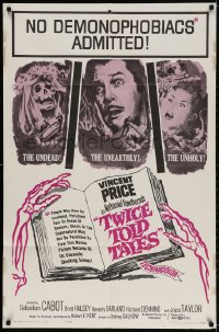 2p920 TWICE TOLD TALES 1sh 1963 Vincent Price, Nathaniel Hawthorne, a trio of unholy horror!