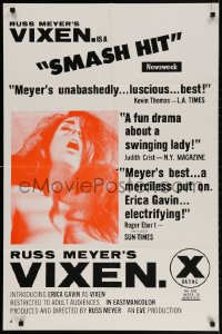 2p949 VIXEN 25x38 1sh 1968 classic Russ Meyer, is sexy naked Erica Gavin woman or animal?