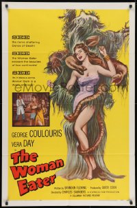 2p978 WOMAN EATER 1sh 1959 art of wacky tree monster eating super sexy woman in skimpy outfit!