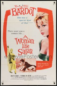 2p980 WOMAN LIKE SATAN 1sh 1960 La Femme et le Pantin, Brigitte Bardot, special kind of Hell!