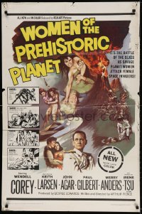 2p982 WOMEN OF THE PREHISTORIC PLANET 1sh 1966 savage planet women attack female space invaders!