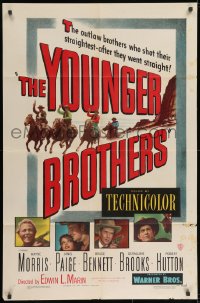 2p997 YOUNGER BROTHERS 1sh 1949 outlaw brothers Wayne Morris, Bruce Bennett & Robert Hutton!