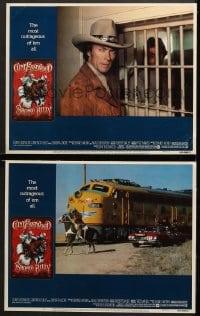 2r859 BRONCO BILLY 2 LCs 1980 close up of star/director Clint Eastwood in jail and by train!