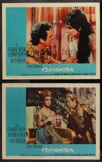2r867 CLEOPATRA 2 LCs 1963 great images of Elizabeth Taylor as Queen of the Nile, Burton!