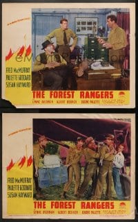 2r891 FOREST RANGERS 2 LCs 1942 Fred MacMurray blazing adventure, dazzling spectacle, fiery romance!