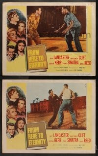 2r893 FROM HERE TO ETERNITY 2 LCs 1953 Burt Lancaster tries to seduce officer's wife Deborah Kerr!