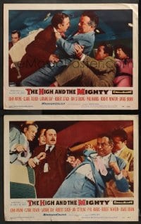 2r901 HIGH & THE MIGHTY 2 LCs 1954 William Wellman, Phil Harris is going crazy on plane with gun!