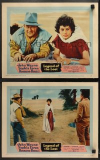 2r919 LEGEND OF THE LOST 2 LCs 1957 Sophia Loren in love triangle with John Wayne & Rossano Brazzi!