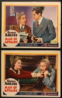 2r929 MAN OF AFFAIRS 2 LCs 1937 great images of George Arliss, Lawrence Anderson, top cast!