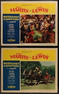 2r949 PARDNERS 2 LCs 1956 great images of cowboy Jerry Lewis in dance and great stunt scene!