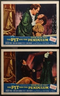 2r954 PIT & THE PENDULUM 2 LCs 1961 Vincent Price, Steele, Edgar Allan Poe's greatest terror tale!