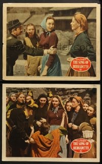 2r976 SONG OF BERNADETTE 2 LCs 1943 great images of pretty Jennifer Jones in the title role!