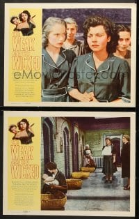 2r992 WEAK & THE WICKED 2 LCs 1954 Glynis Johns, Silva, w/classic bad girl image from the one-sheet!