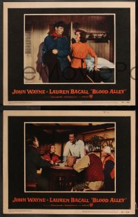 2r617 BLOOD ALLEY 4 LCs 1955 cool images of John Wayne with Lauren Bacall, Mike Mazurki!
