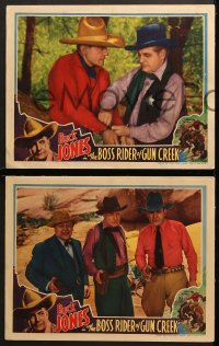 2r732 BOSS RIDER OF GUN CREEK 3 LCs 1936 great images of western cowboy Buck Jones and more!