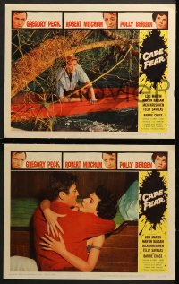 2r064 CAPE FEAR 8 LCs 1962 Gregory Peck, Robert Mitchum, Polly Bergen, classic film noir!
