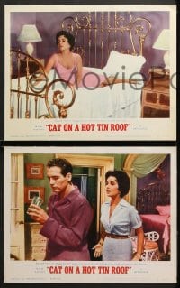 2r622 CAT ON A HOT TIN ROOF 4 LCs R1966 Elizabeth Taylor as Maggie the Cat, Paul Newman, Ives!