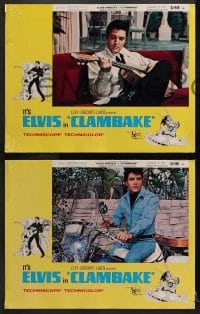 2r735 CLAMBAKE 3 LCs 1967 great images of Elvis Presley with sexy beach babes, rock & roll!
