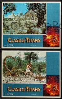 2r479 CLASH OF THE TITANS 6 int'l LCs 1981 Harryhausen, Hamlin, Meredith, Hildebrandt border art!