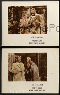 2r079 CLAUDIA 8 photolobbies 1943 great images of Dorothy McGuire, Robert Young & Ina Claire!