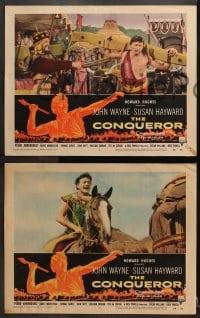 2r626 CONQUEROR 4 LCs 1956 great images of tough barbarian John Wayne, directed by Dick Powell!