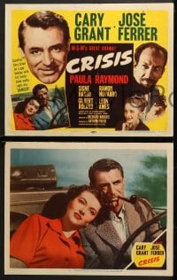 2r090 CRISIS 8 LCs 1950 great headshot of Cary Grant, plus Paula Raymond & Jose Ferrer!