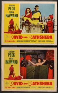 2r482 DAVID & BATHSHEBA 6 LCs 1951 Biblical Gregory Peck broke God's commandment for Susan Hayward!