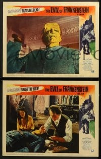 2r117 EVIL OF FRANKENSTEIN 8 LCs 1964 Peter Cushing, Hammer, wonderful monster images!
