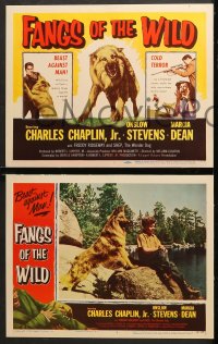 2r121 FANGS OF THE WILD 8 LCs 1954 great images of Charles Chaplin Jr. and Shep the Wonder Dog!