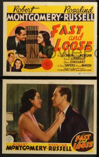 2r122 FAST & LOOSE 8 LCs 1939 Robert Montgomery & Rosalind Russell, rare complete set!