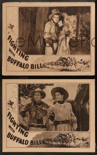 2r751 FIGHTING WITH BUFFALO BILL 3 LCs 1927 cowboys vs Native Americans, Wallace MacDonald!