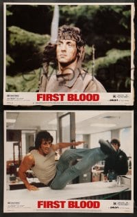 2r641 FIRST BLOOD 4 LCs 1983 Sylvester Stallone as John Rambo, Crenna, Dennehy, David Caruso!