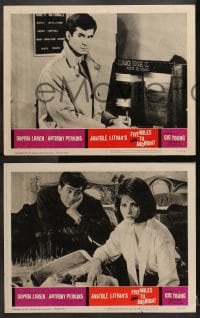 2r413 FIVE MILES TO MIDNIGHT 7 LCs 1963 Le Couteau dans la Plaie, Sophia Loren & Anthony Perkins!